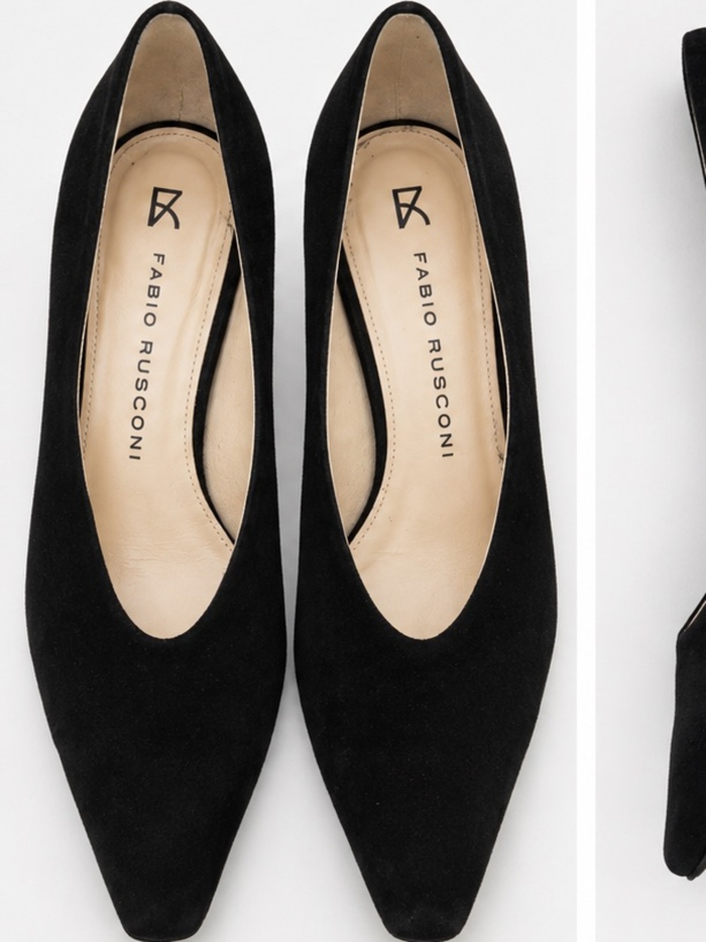 Fabio Rusconi Black Suede Kitten Heel Pumps – Size 41